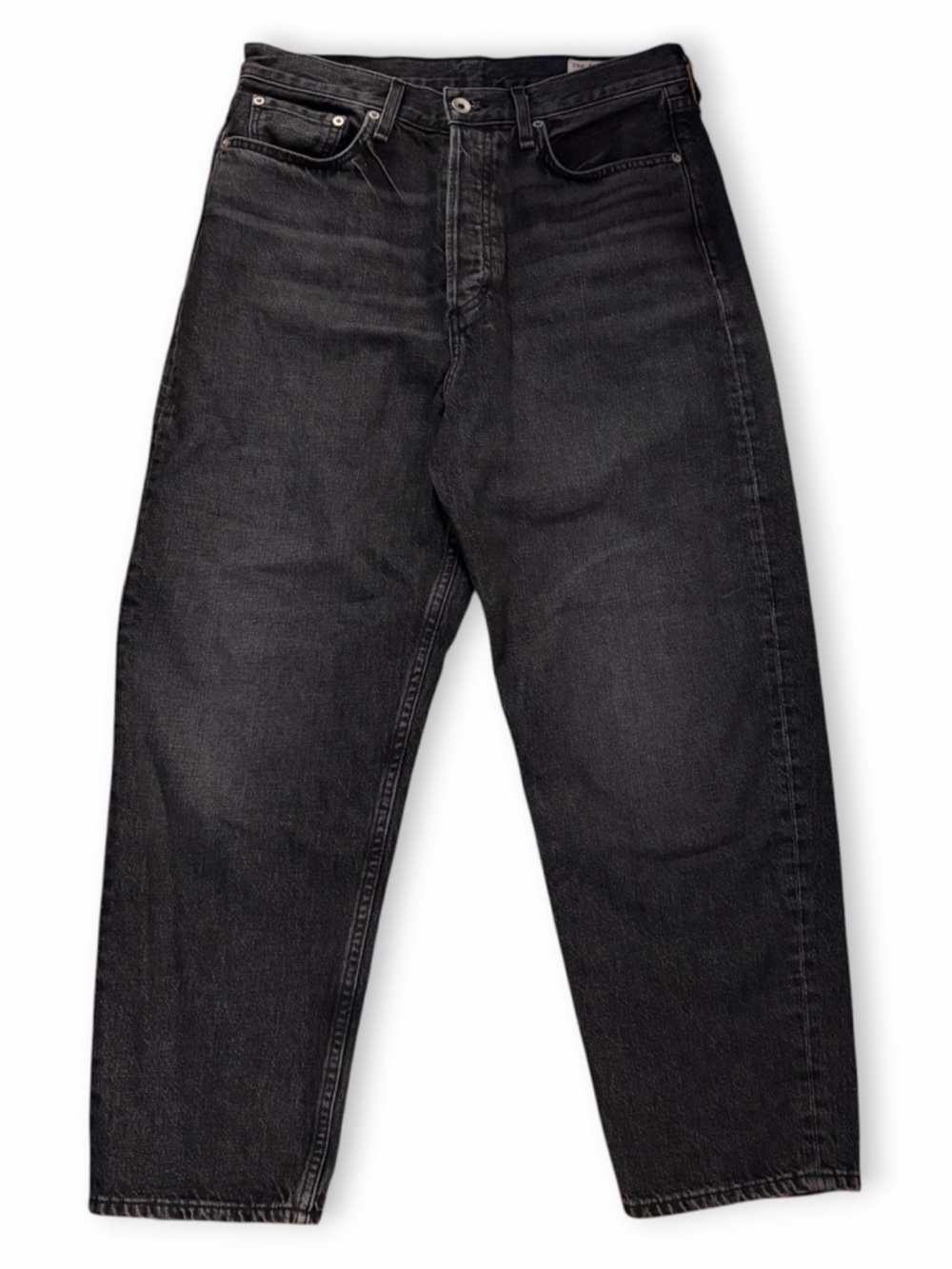 Rag & Bone 90s High Rise Straight Button Fly Kali Washed Black Denim Jeans Sz 29